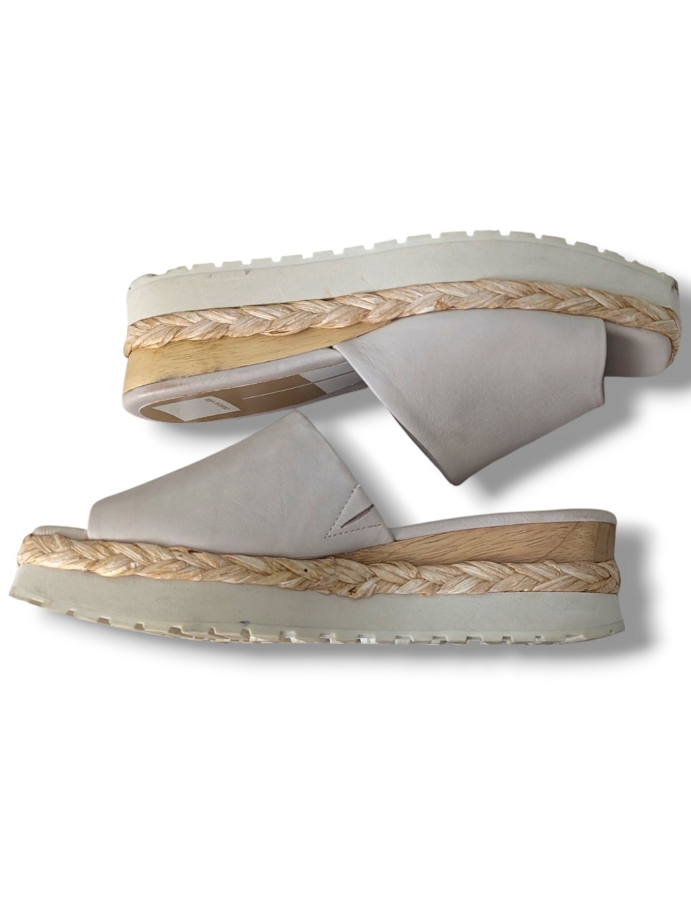 Dolce Vita Elora platform slide sandals In Ivory, Espedrille, Size 9